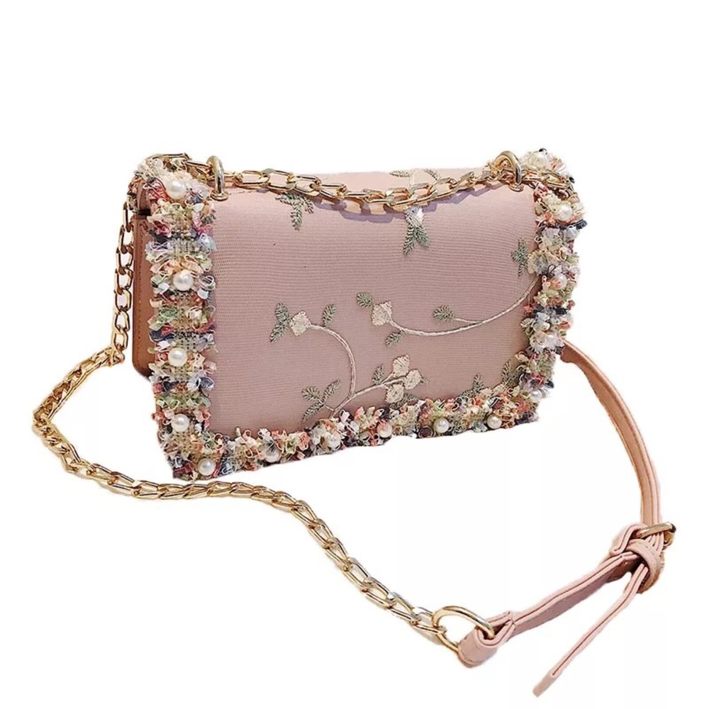 Ladies Square Flower Shoulder hand bag (Brand new) - Picture 3 of 7